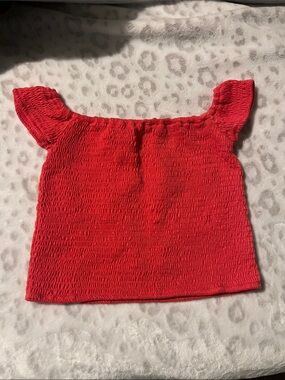 Adam Levine Collection Red Smocked Crop Top
